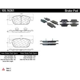 Centric 105.16361 - Posi Quiet Ceramic Brake Pads with Shims