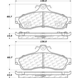 Centric 106.06280 - Posi Quiet Extended Wear Brake Pads with Shims & Hardware