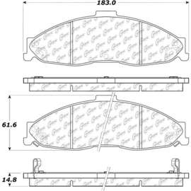 Centric 106.07490 - Posi Quiet Extended Wear Brake Pads with Shims & Hardware