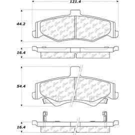 Centric 106.07500 - Posi Quiet Extended Wear Brake Pads with Shims & Hardware