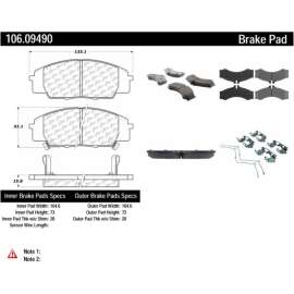 Centric 106.09490 - Posi Quiet Extended Wear Brake Pads with Shims