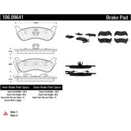 Centric 106.09641 - Posi Quiet Extended Wear Brake Pads with Shims & Hardware