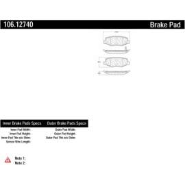 Centric 106.12740 - Posi Quiet Extended Wear Brake Pads with Shims & Hardware