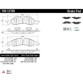 Centric 106.12780 - Posi Quiet Extended Wear Brake Pads with Shims & Hardware