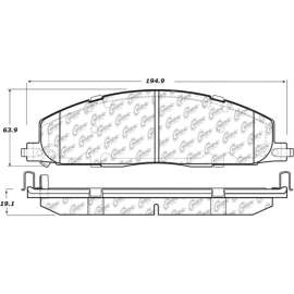 Centric 106.14000 - Posi Quiet Extended Wear Brake Pads with Shims & Hardware