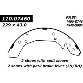 Centric 111.07460 - Premium Brake Shoes