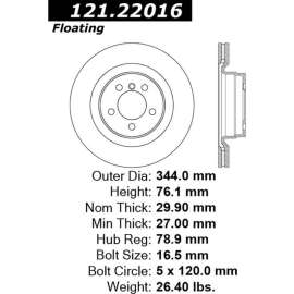 C-Tek Standard Brake Rotor, C-Tek 121.22016