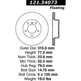 C-Tek Standard Brake Rotor, C-Tek 121.34073