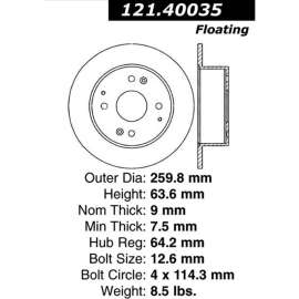C-Tek Standard Brake Rotor, C-Tek 121.40035