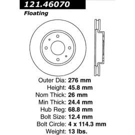 C-Tek Standard Brake Rotor, C-Tek 121.46070