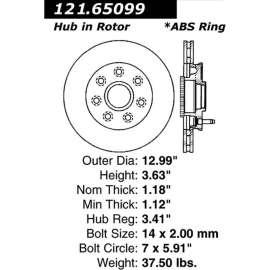 C-Tek Standard Brake Rotor, C-Tek 121.65099