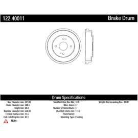 Centric 122.40011 - Premium Brake Drum