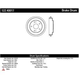 Centric 122.40017 - Premium Brake Drum