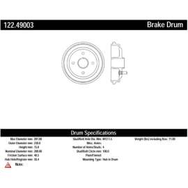 Centric 122.49003 - Premium Brake Drum