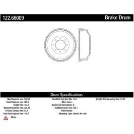Centric 122.66009 - Premium Brake Drum