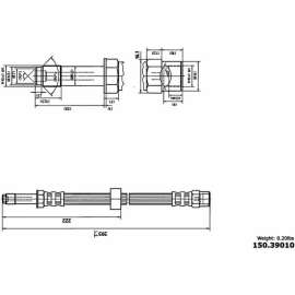 Centric Brake Hose, Centric Parts 150.39010