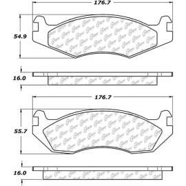 Centric Premium Semi-Metallic Brake Pads with Shims and Hardware, Centric Parts 300.02030