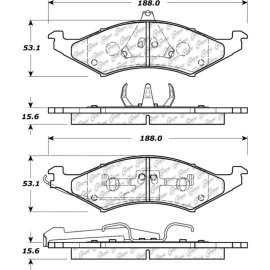 Centric Premium Semi-Metallic Brake Pads with Shims and Hardware, Centric Parts 300.04210