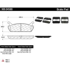 Centric Premium Semi-Metallic Brake Pads with Shims and Hardware, Centric Parts 300.04580