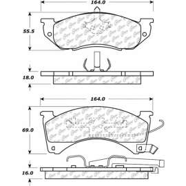 Centric Premium Semi-Metallic Brake Pads with Shims and Hardware, Centric Parts 300.04780