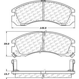 Centric Premium Semi-Metallic Brake Pads with Shims and Hardware, Centric Parts 300.05300