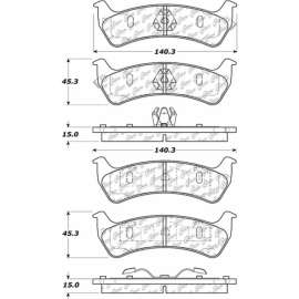 Centric Premium Semi-Metallic Brake Pads with Shims and Hardware, Centric Parts 300.06250