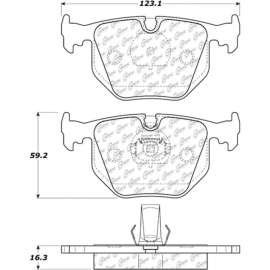Centric Premium Semi-Metallic Brake Pads with Shims and Hardware, Centric Parts 300.06830