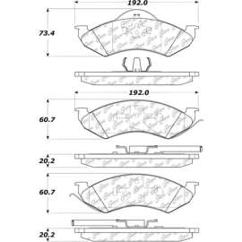 Centric Premium Semi-Metallic Brake Pads with Shims and Hardware, Centric Parts 300.07460