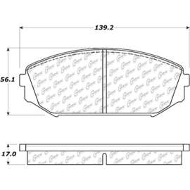 Centric Premium Semi-Metallic Brake Pads with Shims and Hardware, Centric Parts 300.07930