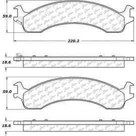 Centric Premium Semi-Metallic Brake Pads with Shims and Hardware, Centric Parts 300.08210