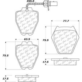 Centric Premium Semi-Metallic Brake Pads with Shims and Hardware, Centric Parts 300.08390