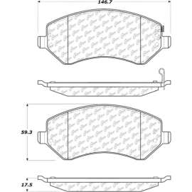 Centric Premium Semi-Metallic Brake Pads with Shims and Hardware, Centric Parts 300.08560