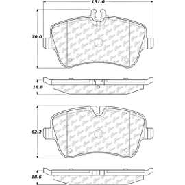 Centric Premium Semi-Metallic Brake Pads with Shims and Hardware, Centric Parts 300.08720