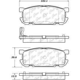 Centric Premium Semi-Metallic Brake Pads with Shims and Hardware, Centric Parts 300.08910