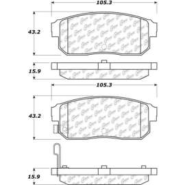 Centric Premium Semi-Metallic Brake Pads with Shims and Hardware, Centric Parts 300.09000