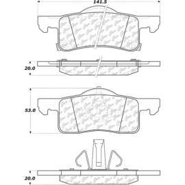 Centric Premium Semi-Metallic Brake Pads with Shims and Hardware, Centric Parts 300.09350