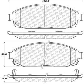 Centric Premium Semi-Metallic Brake Pads with Shims and Hardware, Centric Parts 300.10800