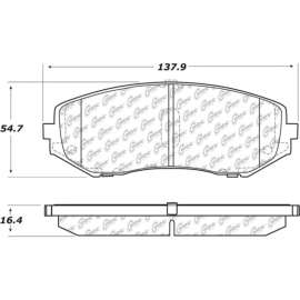 Centric Premium Semi-Metallic Brake Pads with Shims and Hardware, Centric Parts 300.11880