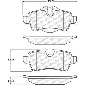 Centric Premium Semi-Metallic Brake Pads with Shims and Hardware, Centric Parts 300.13090