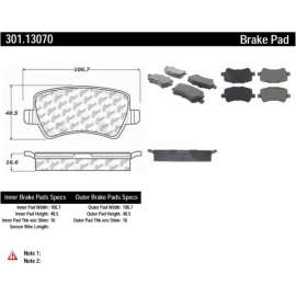 Centric 301.13070 - Premium Ceramic Pads with Shims & Hardware