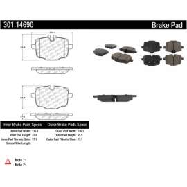 Centric 301.14690 - Premium Ceramic Pads with Shims & Hardware