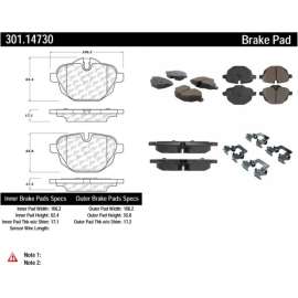 Centric 301.14730 - Premium Ceramic Pads with Shims & Hardware