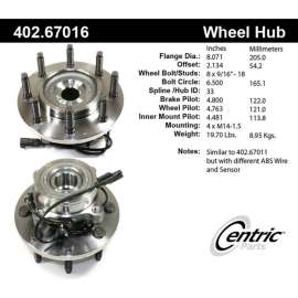 C-Tek 402.67016E - Standard Hub & Bearing Assembly with Integral ABS