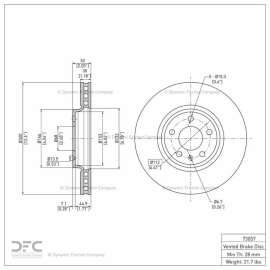 Disc Brake Rotor - Dynamic Friction Company 600-73057