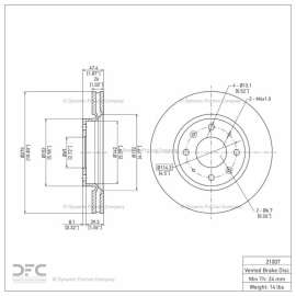 Dynamic Friction Company 604-21007 - GeoSpec Vented Front Brake Rotor