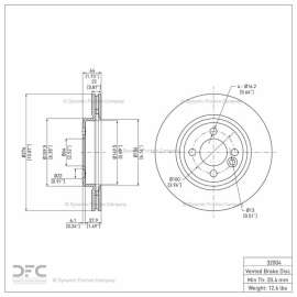 Dynamic Friction Company 604-32004 - GeoSpec Vented Front Brake Rotor