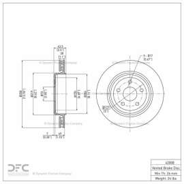 Dynamic Friction Company 604-42008 - GeoSpec Vented Front Brake Rotor