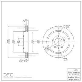 Dynamic Friction Company 604-46014 - GeoSpec Vented Front Brake Rotor