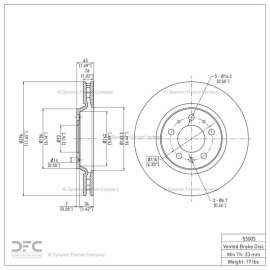 Dynamic Friction Company 604-53005 - GeoSpec Vented Front Brake Rotor