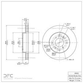 Dynamic Friction Company 604-59023 - GeoSpec Vented Front Brake Rotor